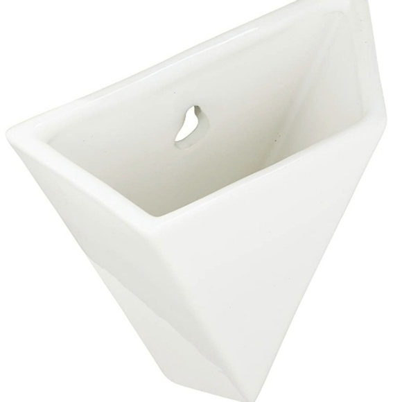 White Triangular Wall-Mount Planter - Set of 3 - Picture 7 of 7
